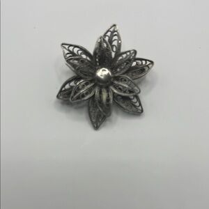 Elegant Sterling Silver Floral Brooch